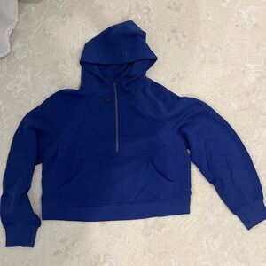 Lululemon scuba oversized crop half zip in psychic blue